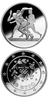 Olympische Zomerspelen Hardlopen 10 euro Griekenland 2003 Proof